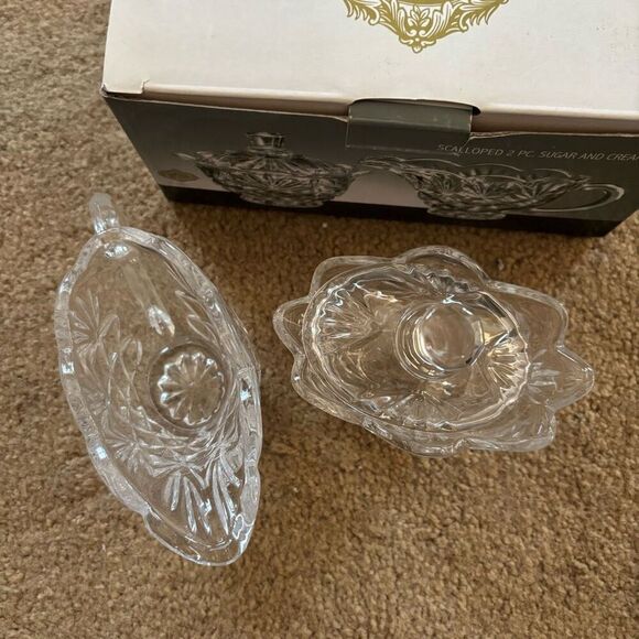 Shannon Crystal By Godinger Scalloped 2 Pc. Crystal Sugar And Creamer Set - Picture 4 of 7
